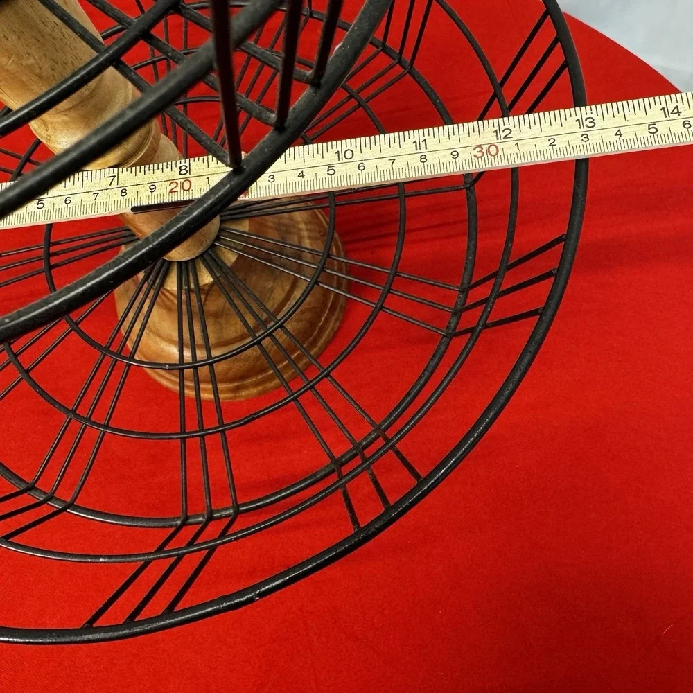 Fruit/Veg Basket 2‎ Tier Wood & Wire. Countertop Storage/Display